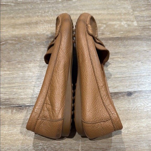 COACH FREDRICA Size 8B Loafers Pebbled Leather Tan Moccasins Slip On Flats - Picture 8 of 9